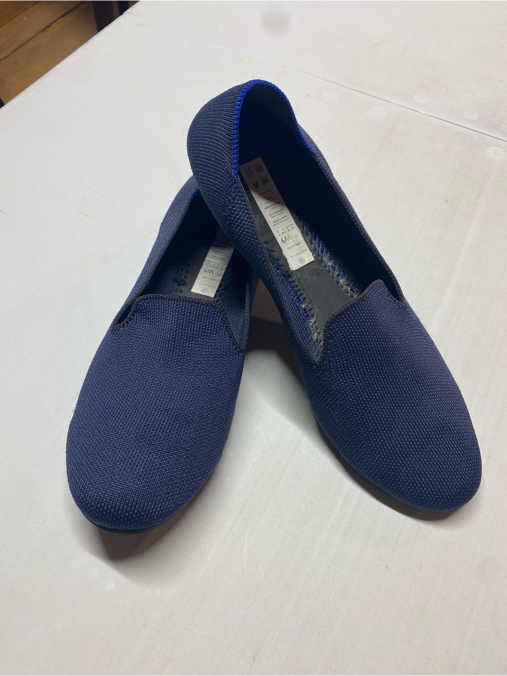 Rothy's Navy Knit Slip-On Flats
